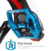 MZYRH MTB Mountain Bike Pedals 3 Bearing Flat Platform Compatible with Dual Function Sealed Clipless Aluminum 9/16" Pedals with Cleats for Road (Blue 3 Bearings) view 2