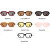 Fashion unisex square sunglasses men and women fashion small frame yellow sunglasses women retro rivet glasses UV400 red gray, Red-grey, Large view 3