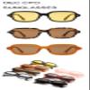 Fashion unisex square sunglasses men and women fashion small frame yellow sunglasses women retro rivet glasses UV400 red gray, Red-grey, Large view 4