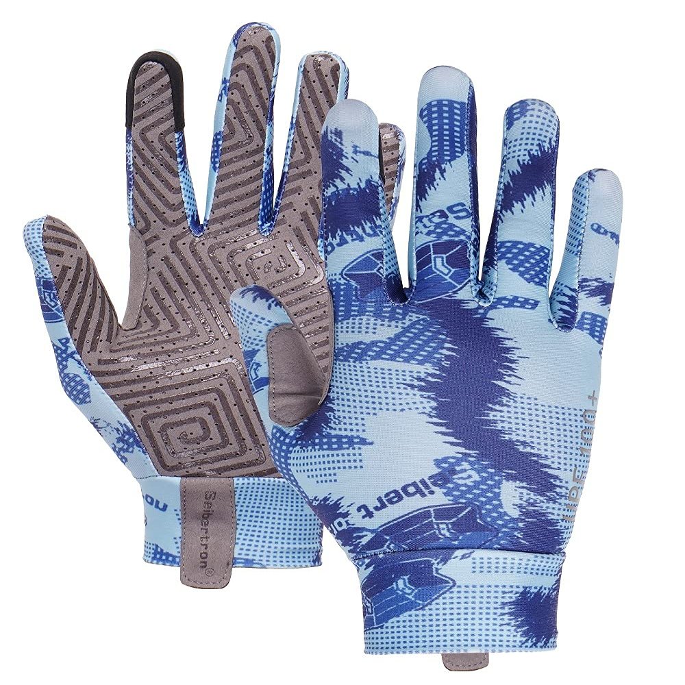 Seibertron S.P.S.G-1 Touchscreen Full Finger Women/Men/Kid Gloves with Breathable Non Slip UPF100+ Sun/UV Protection Sunblock for Driving Cycling Outdoor Gloves Youth Blue M