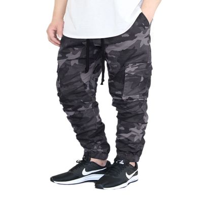 AIRNINE Men's Premium Twill Cargo Jogger Pants S-5XL (Black Camo Cargo, 2X-Large)