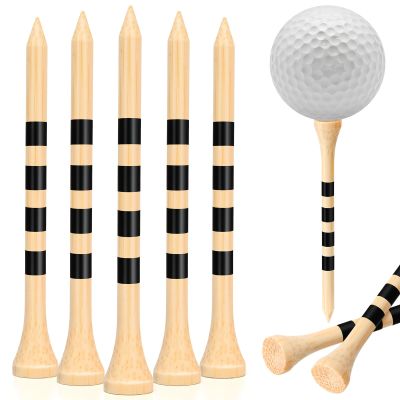 WINGOLFER Golf Tees, 100 Packs of 3 1/4 Inch Golf tees, Professional Natural Bamboo Golf Tees, Durable & Stable Professional Tee System, Reducing Friction & Side Spin (Primary)