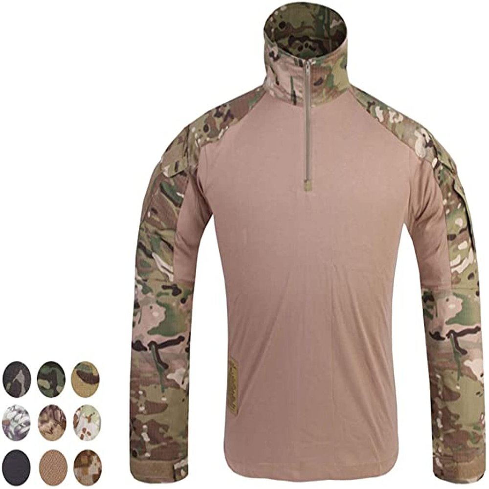 Emerson Airsoft Tactical Military Shirt Combat Gen3 Shirt (US, Alpha, XX-Large, Regular, Regular, Black)