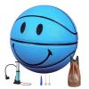 MINDCOLLISION No. 5 Kids Smiling Face Basketball, Sweat-Absorbent PU Leather, Soft and Not Hurting Hands, Good Elasticity, Suitable for Beginners from 4 to 12 Years Old Gift (Bag, Needle, Pump) view 1