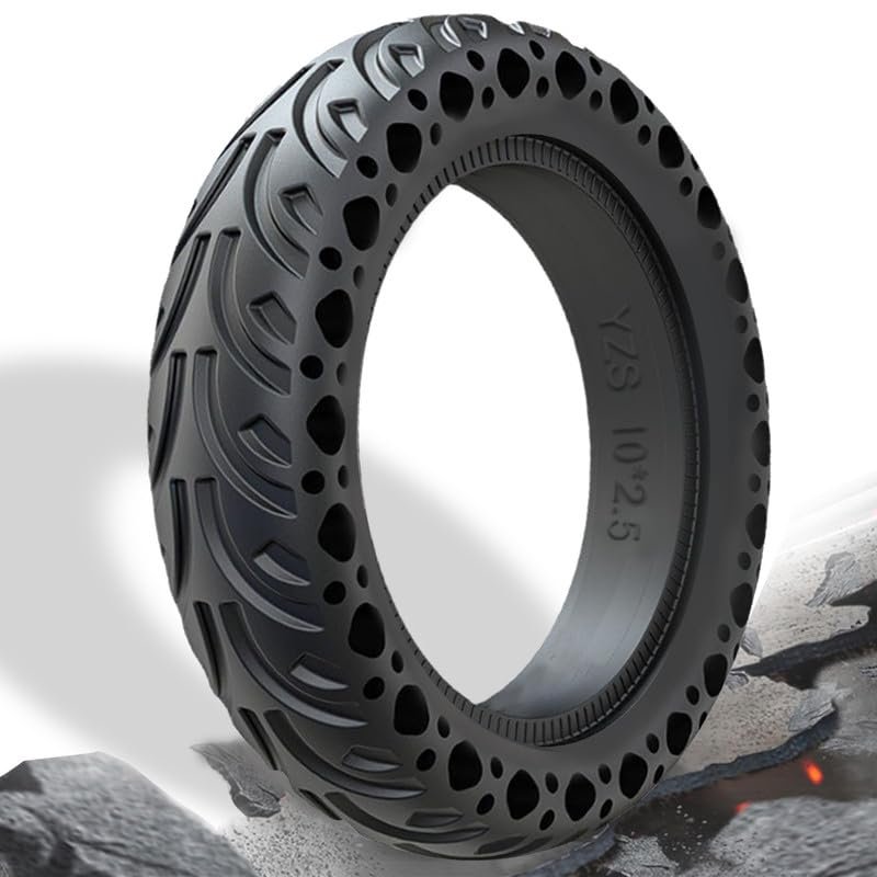 GLDYTIMES 60/70-6.5 Solid Tire, 10x2.5 Tubeless Tyre Replacement for Segway Ninebot Max G30P G30LP Gotrax G5 G6 Hiboy Titan Pro MAX3 Electric Scooter, 10x2.50-6.5 10 Inch Honeycomb Front Rear Wheels