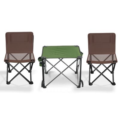 Camping Table Chairs Portable Folding Tables and Chairs, Durable Oxford Cloth Outdoor Camping Picnic Table, Multifunctional Courtyard Garden Table (Color : 2 in 1)
