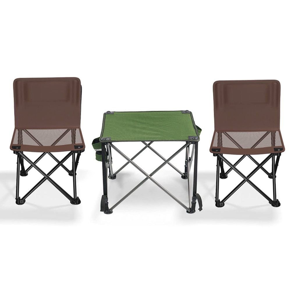 Camping Table Chairs Portable Folding Tables and Chairs, Durable Oxford Cloth Outdoor Camping Picnic Table, Multifunctional Courtyard Garden Table (Color : 2 in 1)