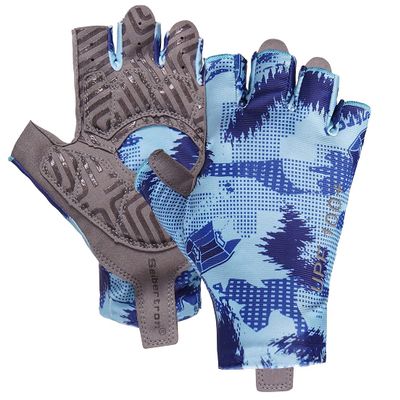Seibertron S.P.S.G-3 Unisex Half Finger UPF100+ Sun/UV Protection Breathable Cycling Glove fit for Biking MTB DH Road Bicycle, Shock-Absorbing Gel Pad, Anti-Slip Print Gloves Blue M