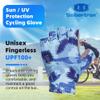 Seibertron S.P.S.G-3 Unisex Half Finger UPF100+ Sun/UV Protection Breathable Cycling Glove fit for Biking MTB DH Road Bicycle, Shock-Absorbing Gel Pad, Anti-Slip Print Gloves Blue M view 2
