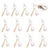 HZFLY 12 Pcs Bat Keychain with Wooden Bat and Lobster Clasp, Mini 3 Inch Wooden Baseball Keychain, Perfect Team Souvenir, Sports Athletic Prize view 1