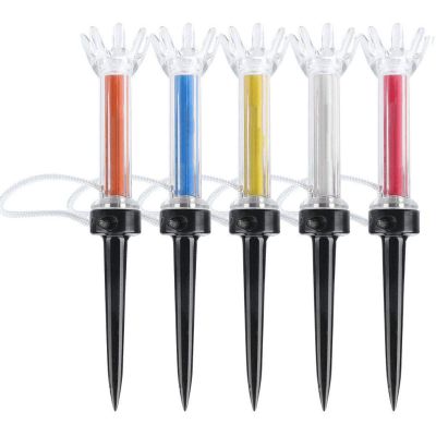 Magnetic Golf Tees 5Pcs - Unbreakable Flexible Plastic Golf Tees with Elastic Recovery & Anti-Loss Cord, Professional 79mm/3.11inch Long Rubber Golf Tees for Driving Range Mats Training and Practice