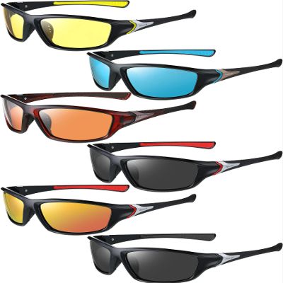 Frienda 6 Pack Polarized Sport Sunglasses for Men Multipack Fit over Glasses Pack Lot Set Men's Sport Fishing Eyeglasses(Vivid Colors)