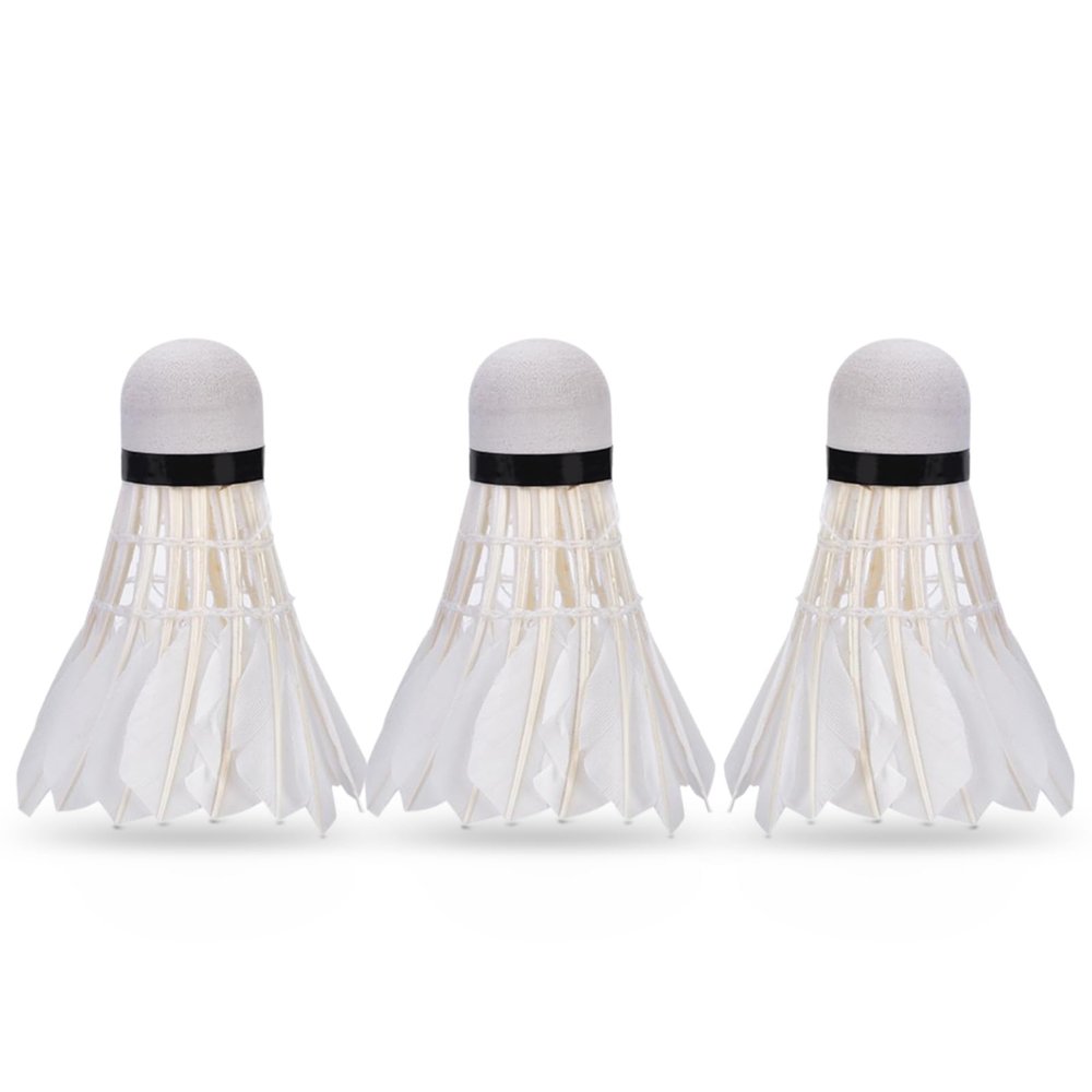 Cyrank Durable Badminton Shuttlecock Training, Badminton Birdies Outdoor - Pack of 3, Badminton Shuttlecocks Feather for Outdoor Indoor Ball Sport Training Entertainment