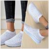 1Pair Women Casual Rhinestone Mesh Sneakers Breathable Lightweight Sports Seasons Comfortable and Athletic Footwear for Indoor and Outdoor Activities White view 3