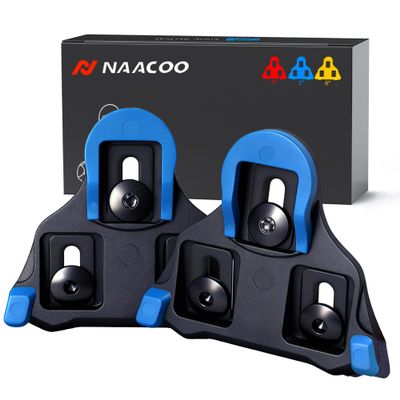 NAACOO SPD-SL Bike Cleats Compatible with Shimano SPD-SL Road Pedals, Durable 3-Hole Cycling Shoe Clips for Efficient Power Transfer, 0/2/6 Float Optional