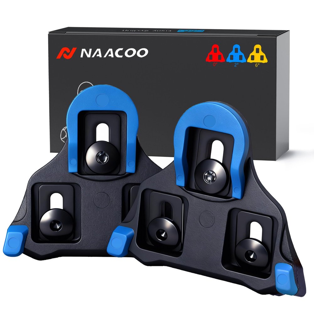 NAACOO SPD-SL Bike Cleats Compatible with Shimano SPD-SL Road Pedals, Durable 3-Hole Cycling Shoe Clips for Efficient Power Transfer, 0/2/6 Float Optional