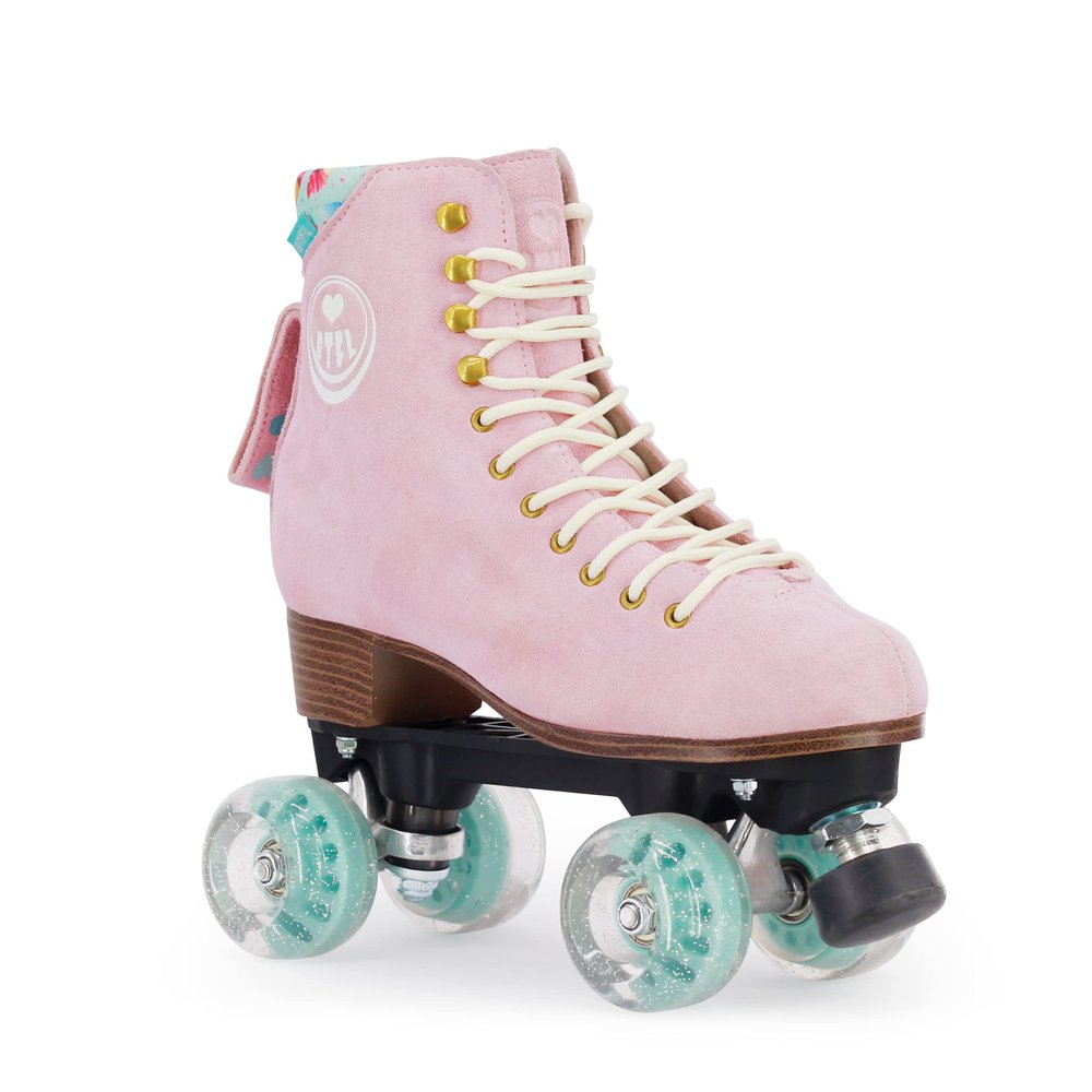 BTFL Pro Roller Skates Women, Kids or Men - Pink, Genuine Suede, Ideal for Outdoor Skating, Rink, Artistic and Rhythmic Skating. Stylish Colors Available. (Ava Pro US Womens: 10 / US Mens: 8.5)