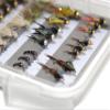 50 Produce Trout Fly Fishing Flies Kit | Waterproof Fly Fishing Box | Dry Flies, Nymphs Flies, Streamer, Stone Flies, Hopper Flies view 1