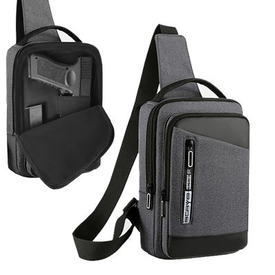 Graystill Pistol Soft Case, Pistol Crossbody Bag Chest Pack, Shooting Bags for Handguns Concealed Carry Gun Chest bag, Tactical Sling Bag for right handed person