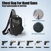 Graystill Pistol Soft Case, Pistol Crossbody Bag Chest Pack, Shooting Bags for Handguns Concealed Carry Gun Chest bag, Tactical Sling Bag for right handed person view 3