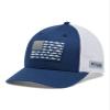 Columbia Unisex PFG Fish Flag Mesh Ball Cap - Mid, Carbon/White/Cool Green, Large/X-Large view 4