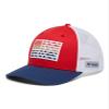 Columbia Unisex PFG Fish Flag Mesh Snap Back - Low, Red Spark/White/Carbon, One Size view 1