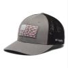 Columbia Unisex PFG Fish Flag Mesh Ball Cap - Mid, Titanium/Black, Large/X-Large view 1