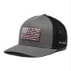 Columbia Unisex PFG Fish Flag Mesh Ball Cap - Mid, Titanium/Black, Large/X-Large view 3