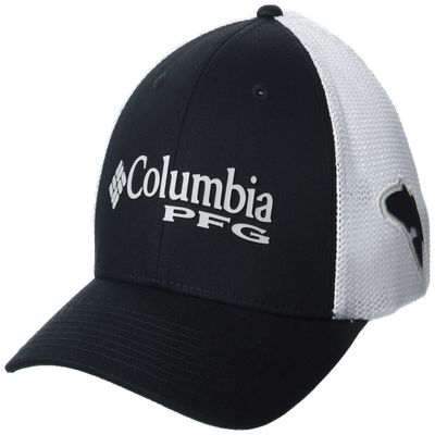 Columbia Unisex PFG Logo Mesh Ball Cap - High, Black, Small/Medium