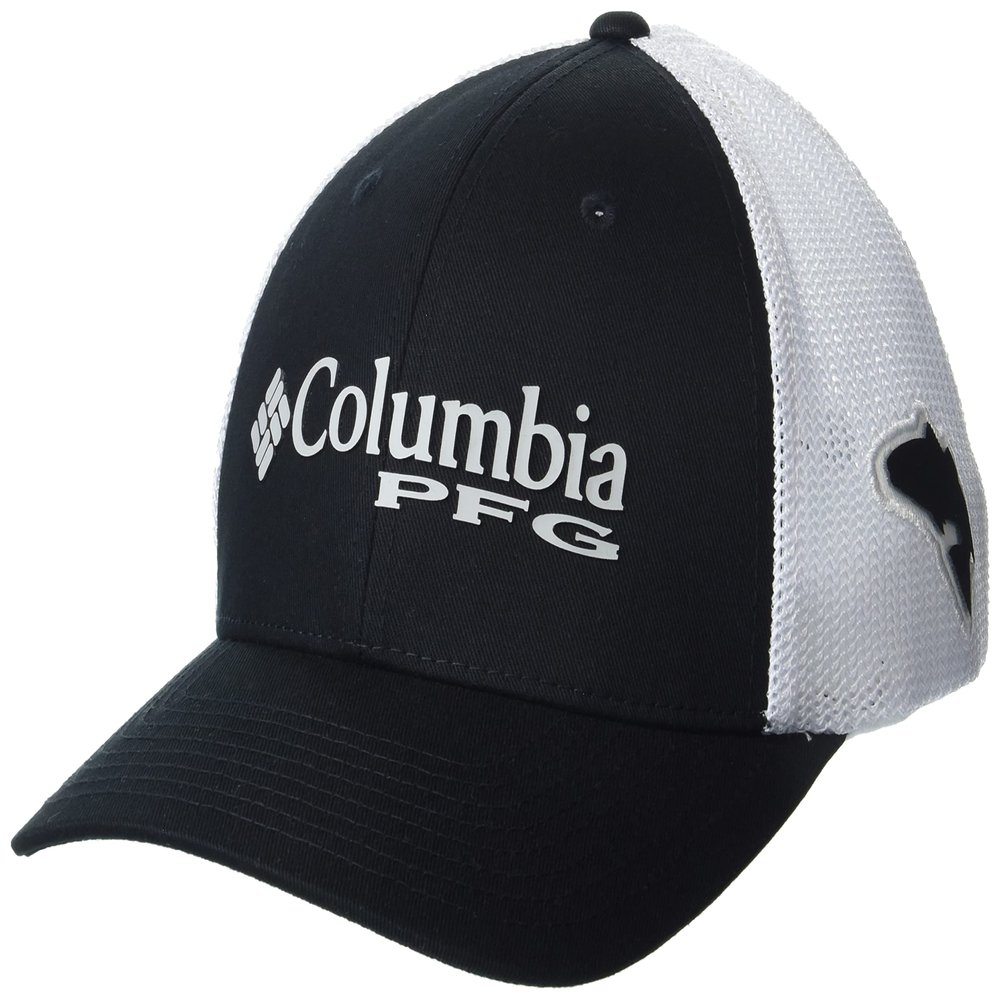 Columbia Unisex PFG Logo Mesh Ball Cap - High, Black, Small/Medium