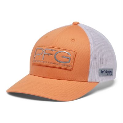 Columbia Unisex PFG Hooks Mesh Ball Cap - Low, Bright Nectar/Silver, Small/Medium