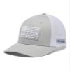 Columbia Unisex PFG Fish Flag Mesh Ball Cap - Mid, Cool Grey/White/US Fish Flag, Large/X-Large view 1