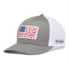 Columbia Unisex PFG Fish Flag Mesh Ball Cap - Mid, Titanium/White, Large/X-Large view 1