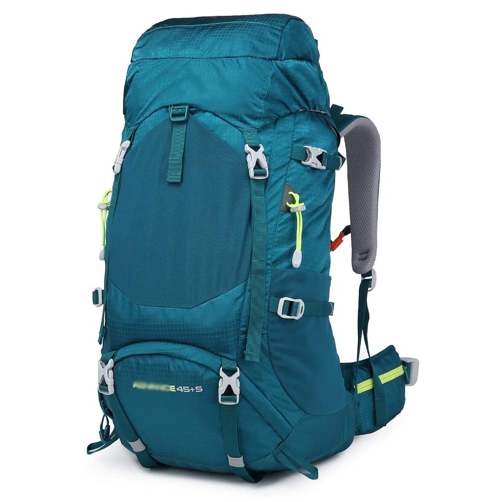 UOOD 50L Lightweight Hiking Backpack, Multi-Functional Water-Resistant Casual Camping Trekking Rucksack for Cycling Travel Climbing Mountaineer Outdoor Sport High Capacity (Color : Green)