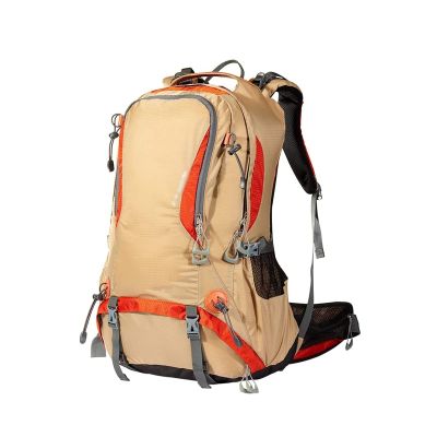 UOOD 40L Water Resistant Men Women Hiking Backpack Lightweight Outdoor Sports Traveling Rucksack Cycling Mountaineering Camping Walking Daypack High Capacity (Color : Khaki)