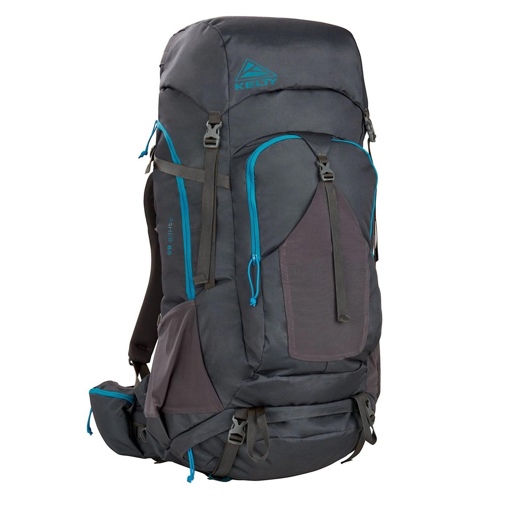 Kelty Asher Day Hiking Pack, 18-85 Liter Capacity, Hiking, Backpacking, Travel Pack, Internal Frame 2023 Model (85L Beluga)