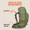 Kelty Asher Day Hiking Pack, 18-85 Liter Capacity, Hiking, Backpacking, Travel Pack, Internal Frame 2023 Model (65L Winter Moss) view 3