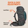 Kelty Asher Day Hiking Pack, 18-85 Liter Capacity, Hiking, Backpacking, Travel Pack, Internal Frame 2023 Model (65L Beluga) view 3