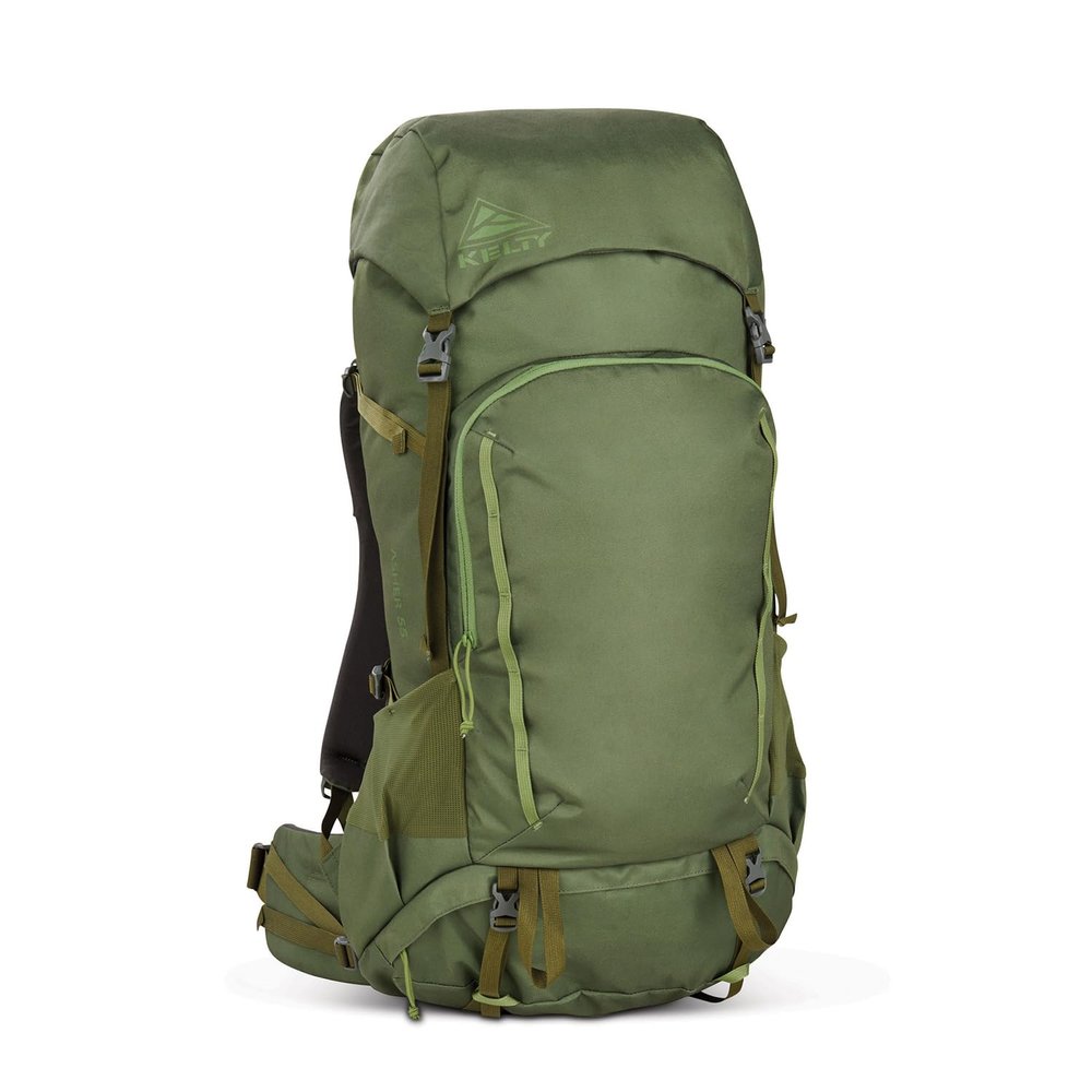 Kelty Asher Day Hiking Pack, 18-85 Liter Capacity, Hiking, Backpacking, Travel Pack, Internal Frame 2023 Model (55L Winter Moss)