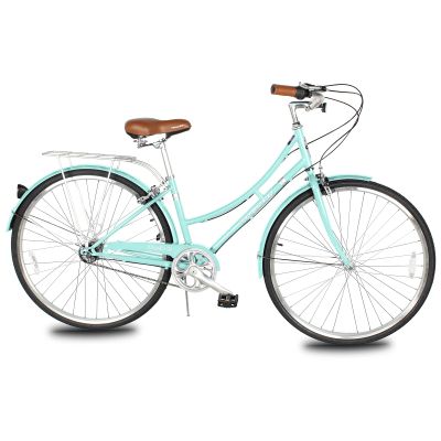 Tracer Osaka Hybrid Bikes for Women,Steel Frame,Internal 3 Speed, 700c Wheels,Brown Seat Brown Grips,City Bike,Comfort Bike,Commuter Bike,Womens Bike,Acquamarine