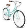 Tracer Osaka Hybrid Bikes for Women,Steel Frame,Internal 3 Speed, 700c Wheels,Brown Seat Brown Grips,City Bike,Comfort Bike,Commuter Bike,Womens Bike,Acquamarine view 2