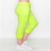 ALWAYS Women's Capri French Terry Jogger Pants - Premium Soft Lightweight Solid Drawstring Stretch Pockets Sweatpants Neon Lime X-Small view 3