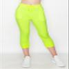 ALWAYS Women's Capri French Terry Jogger Pants - Premium Soft Lightweight Solid Drawstring Stretch Pockets Sweatpants Neon Lime Large view 2