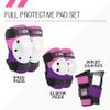 80Six Kids Multi-Sport Pad Set with Wristguards, Elbow Pads, and Knee Pads, Pink Purple, Junior - Ages 5+ view 2