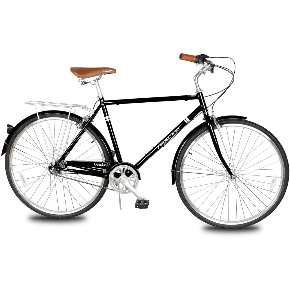 Tracer Osaka Hybrid Bikes for Men,Steel Frame,Nexus Inter 3/7 Speed,15-18 Inch,700c Wheels,Brown Seat Brown Grips, Road Bike,City Bike,Mens Bike,Multiple Colors