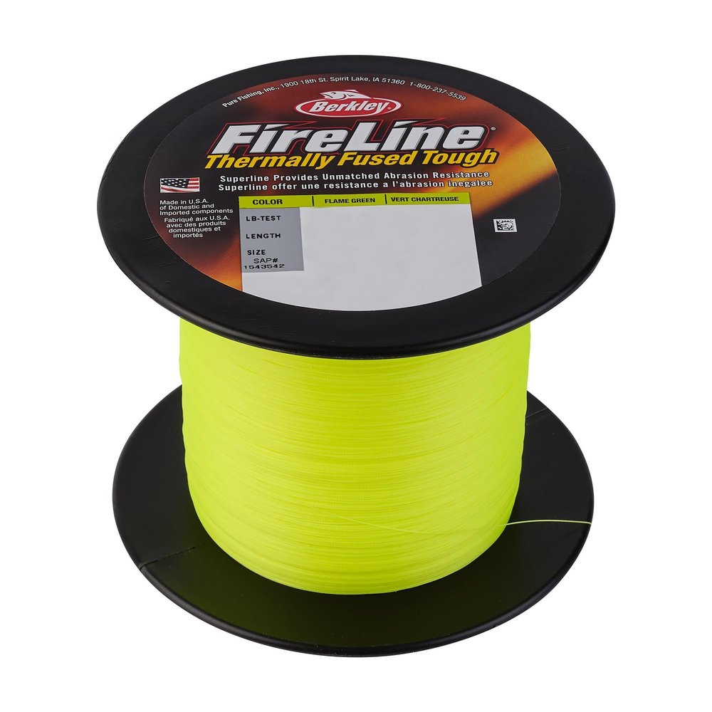 Berkley FireLine Superline, Flame Green, 8lb | 3.6kg, 1500yd | 1371m Fishing Line, Suitable for Freshwater Environments