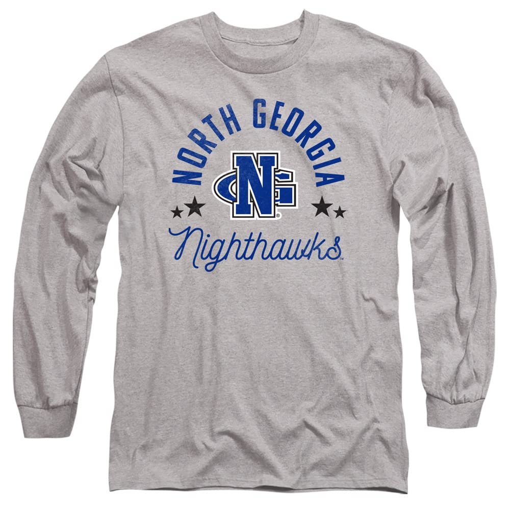 University of North Georgia Official Nighthawks Unisex Adult Long-Sleeve T Shirt,Athletic Heather, 3X-Large