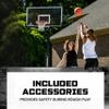 Silverback Ghost 60" Height Adjustable In-Ground Basketball Hoop with Tinted Tempered Glass Backboard, Pro-Style Breakaway Rim, Pole and Backboard Pad view 4