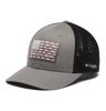 Columbia Unisex PFG Fish Flag Mesh Ball Cap - Mid, Titanium/Black, Small/Medium view 1
