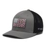 Columbia Unisex PFG Fish Flag Mesh Ball Cap - Mid, Titanium/Black, Small/Medium view 3